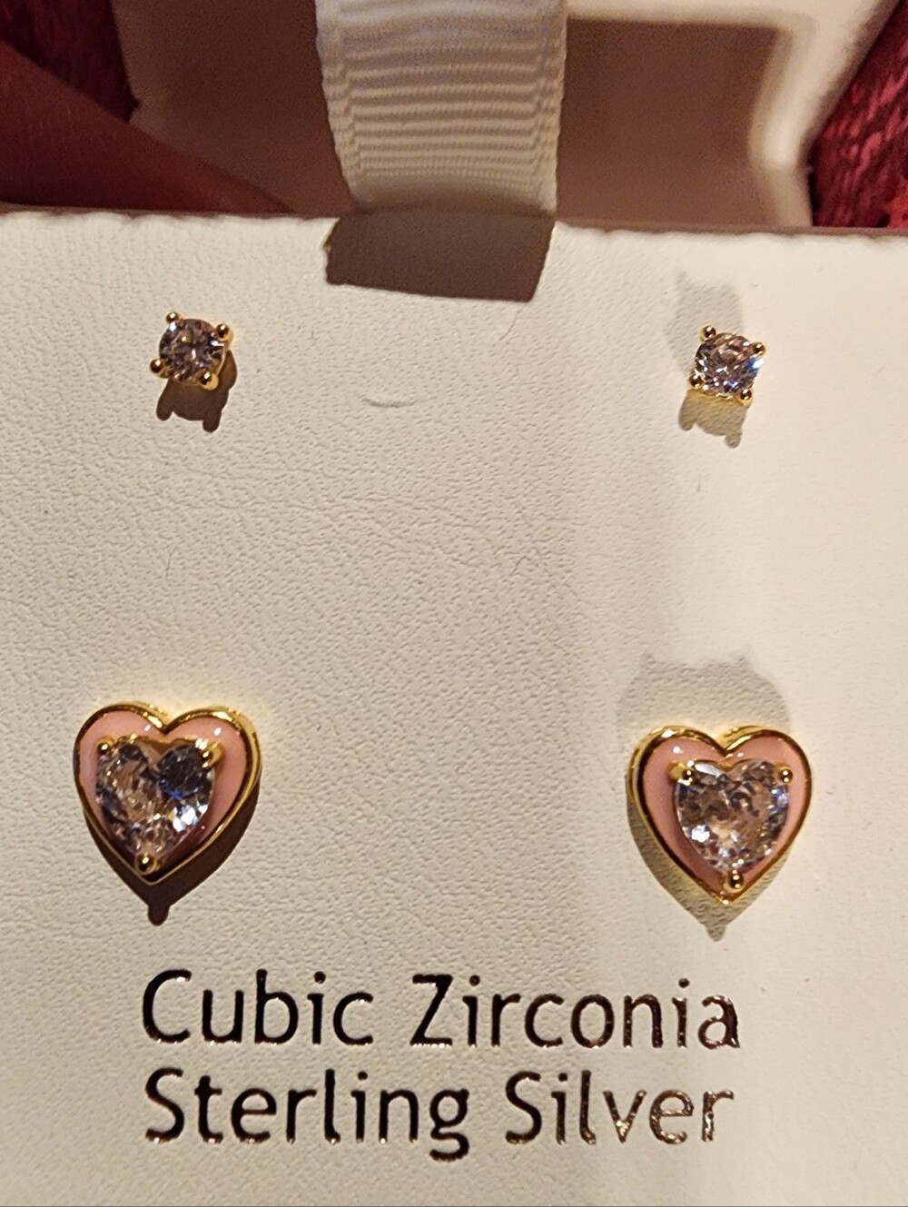Set Of 2 Coordinating CZ Earrings NIB